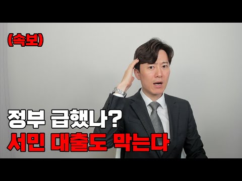 (속보) 정부 많이 급했나? 잔금대출에 이어 서민대출도 막는다.