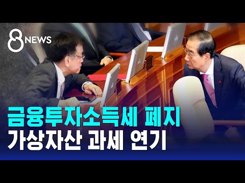 금융투자소득세 폐지…가상자산 과세 연기 / SBS 특집 8뉴스